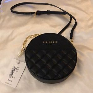 Ted Baker London Cirrcus Black Leather Quilted Circle Mini XBODY NWT & Dust Bag